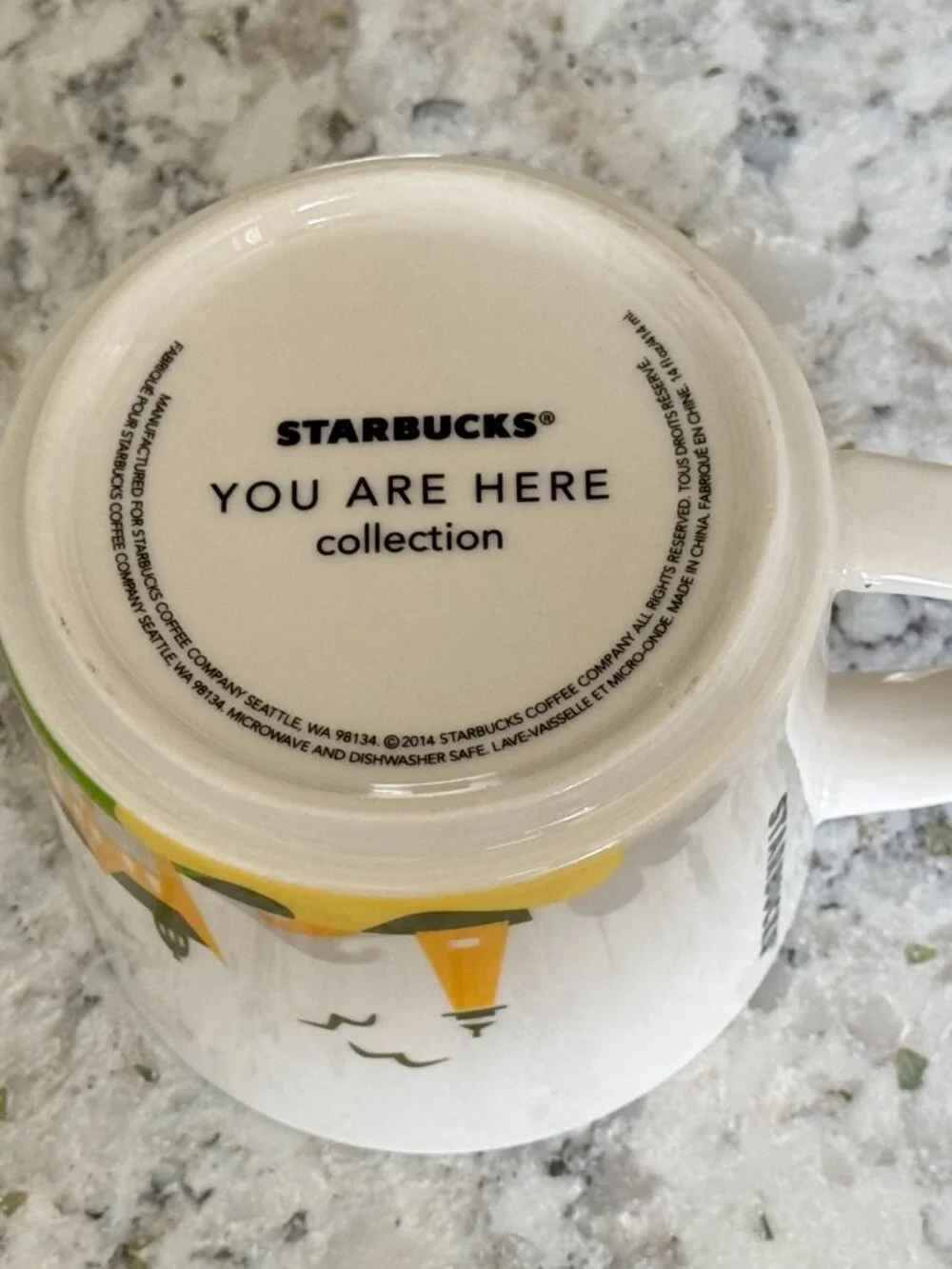 Starbucks Wisconsin You Are Here 14oz Mug 2014 Green Interior Collectible Disc.